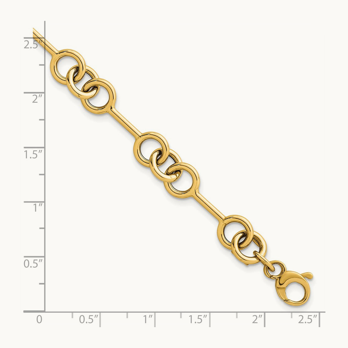 Polished 7.5in Fancy Link Bracelet, 14K
