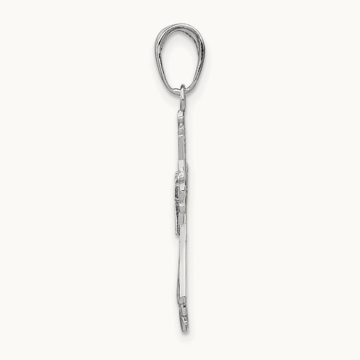 Filigree Cross Charm — 14K White Gold