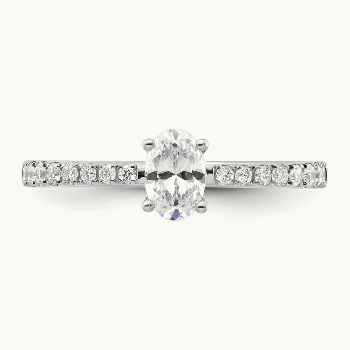Oval Semi-Mount Solitaire Engagement Ring, 0.25-0.50 ct tw Lab-Grown Diamond — 1/4 ct