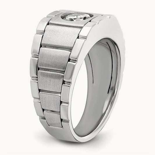 Men's Ring, 1.00 ct tw Lab-Grown Diamond — 14K White Gold