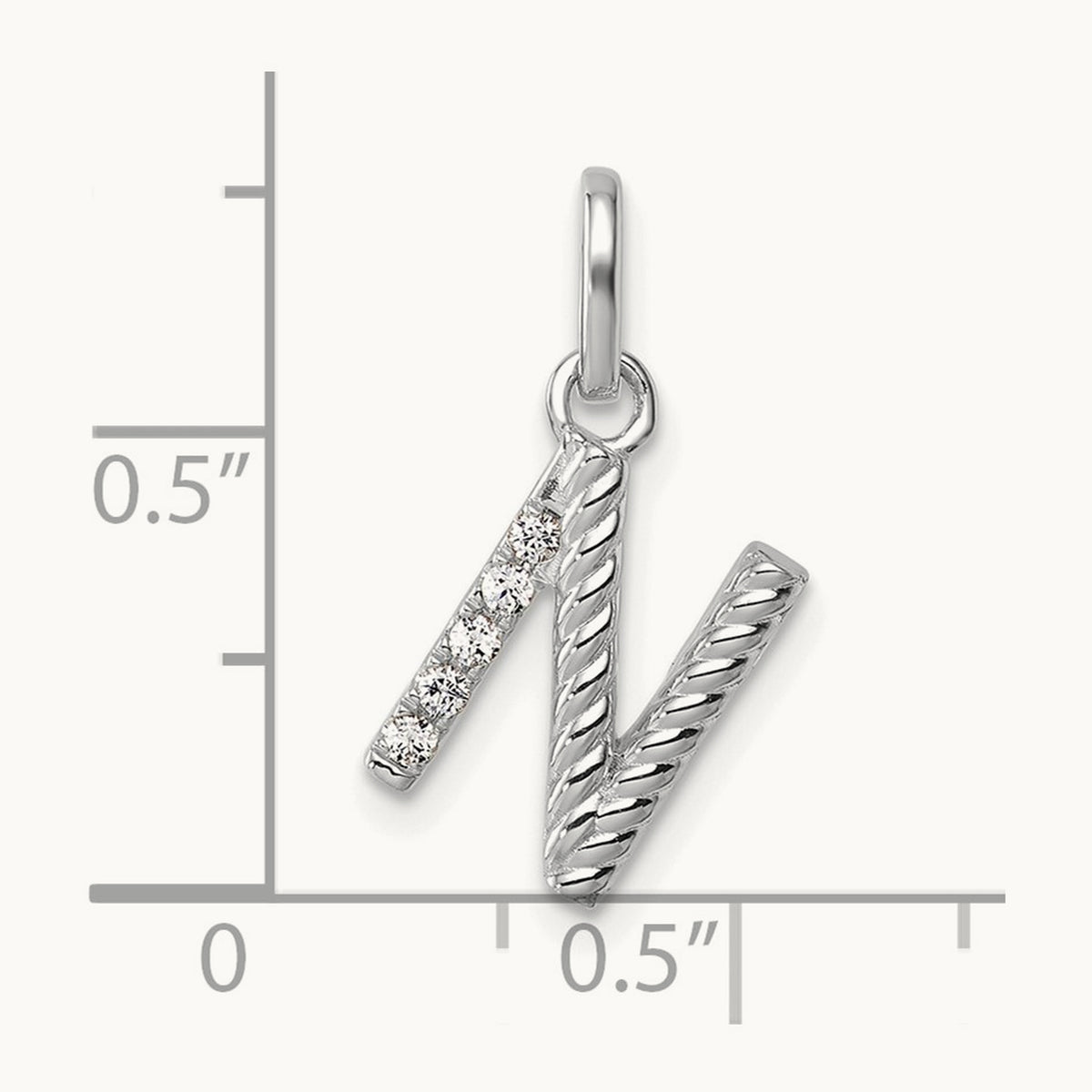 Twisted Diamond Charm — 14K White Gold, N