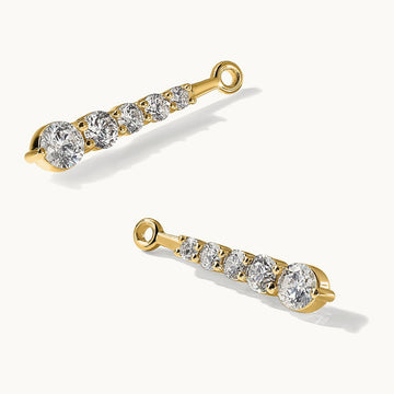 AA 5 Stone Dangle Diamond Earring Jacket, 14K
