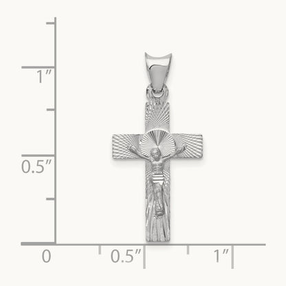 Crucifix Pendant, 14K White Gold