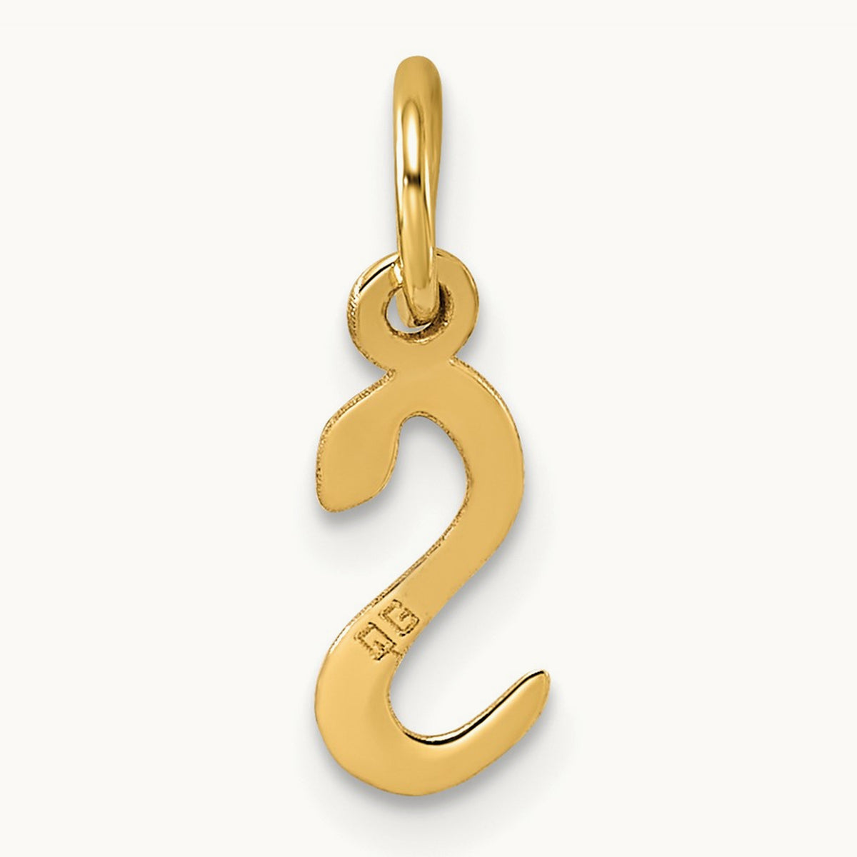 Small Slanted Block Initial Charm — 14K Yellow Gold, S