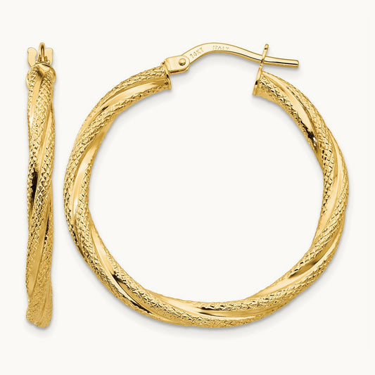 Twisted Textured Hoop Earrings — photo set