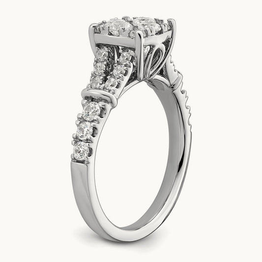 Cluster Engagement Ring, 1.00 ct tw Lab-Grown Diamond