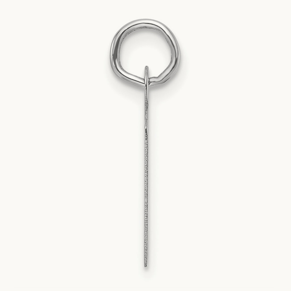 Slanted Block Initial Charm — 14K White Gold, M