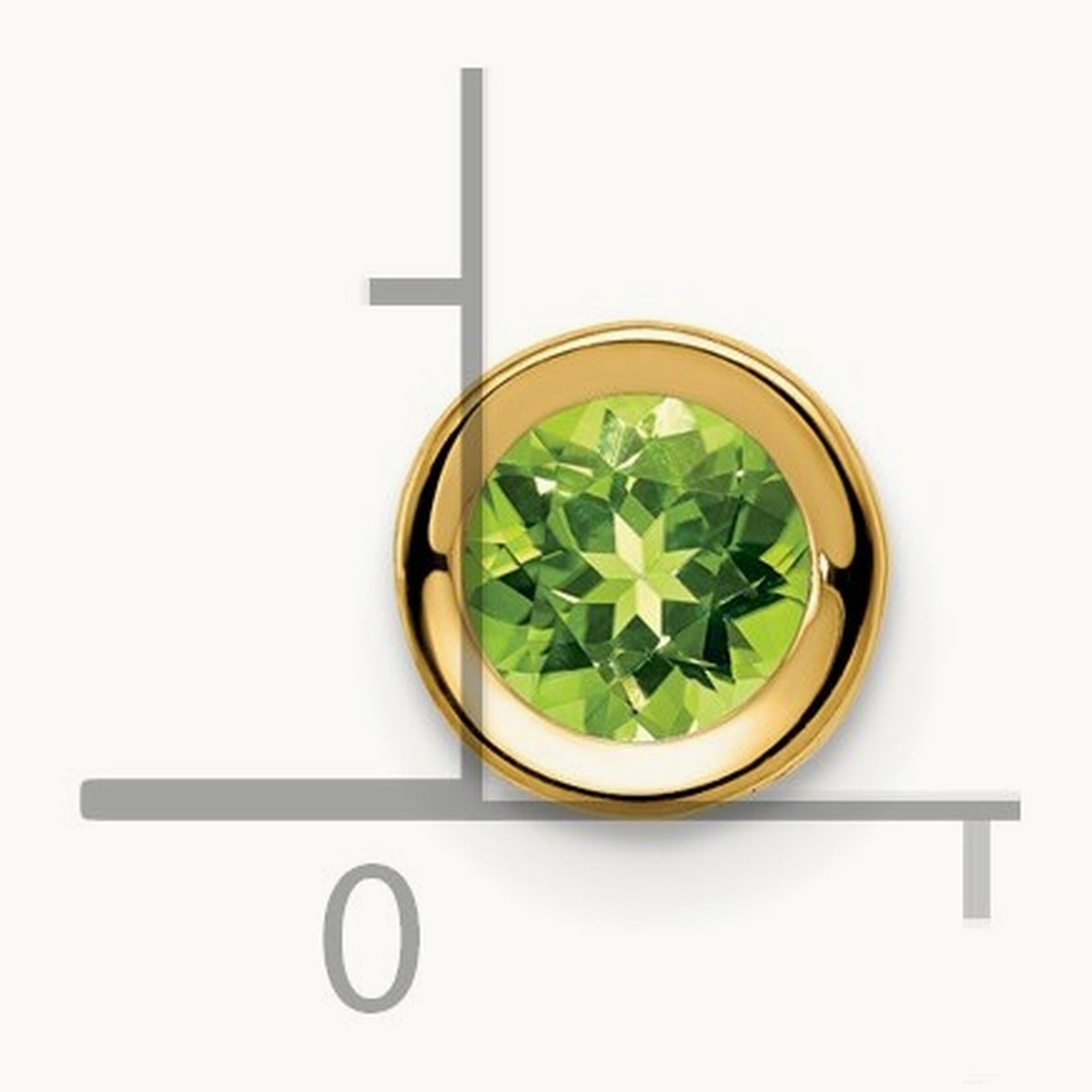 Peridot bezel pendant — 5mm