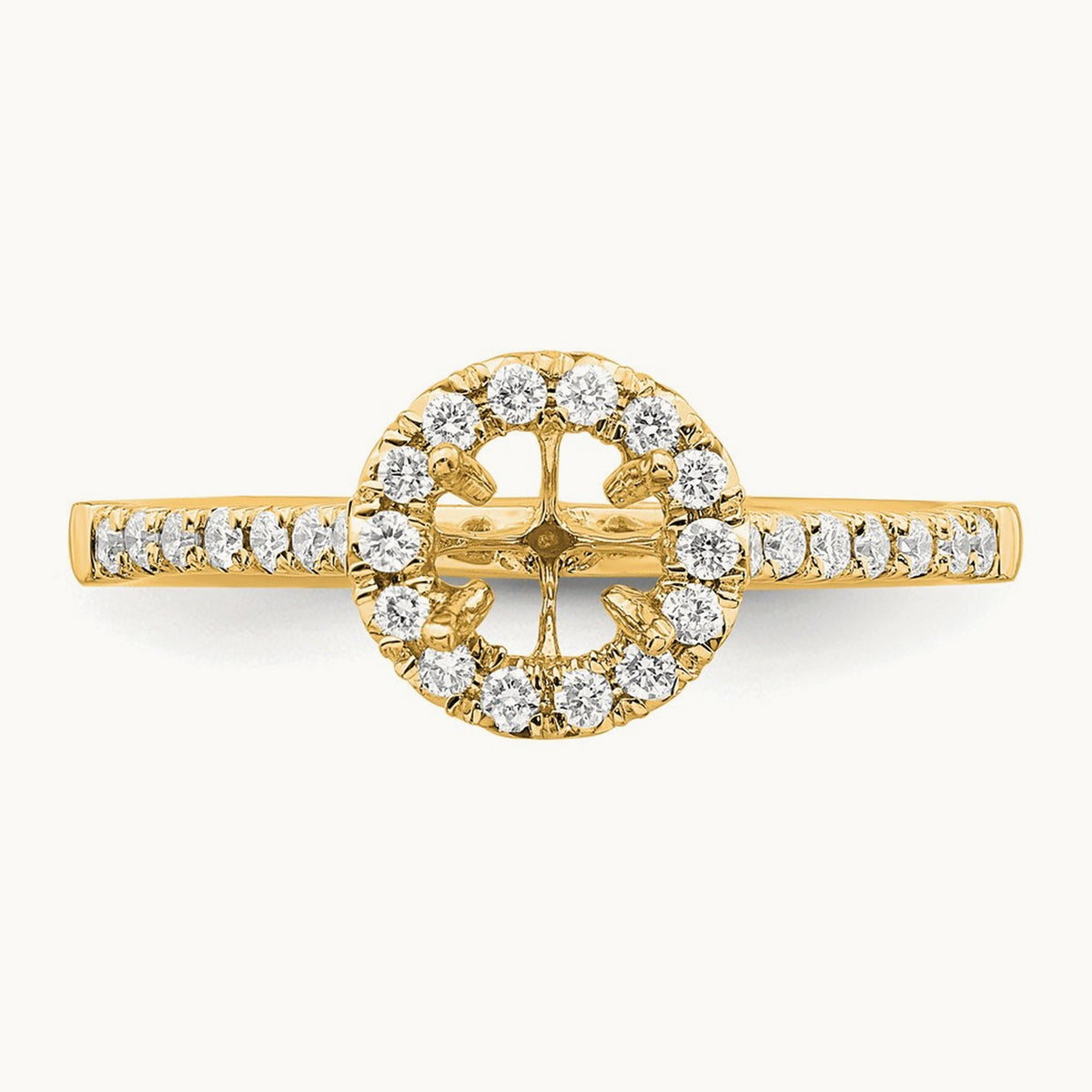 Halo Engagement Ring, 0.75 ct tw Lab-Grown Diamond — 14K Yellow Gold