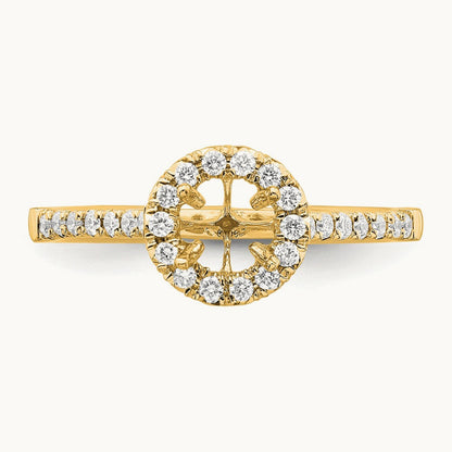 Halo Engagement Ring, 0.75 ct tw Lab-Grown Diamond — 14K Yellow Gold