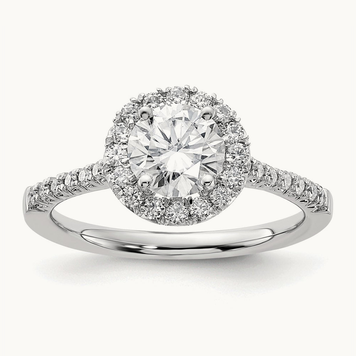 Semi-Mount Engagement Ring, 0.25-0.50 ct tw Lab-Grown Diamond — 1/3 ct (holds 1 ct center) · VS/SI (Great), 14K White Gold, 7
