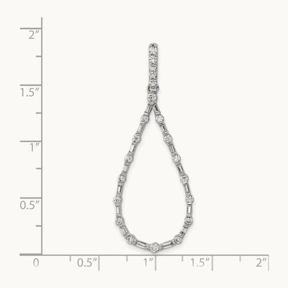 3/4ct. Diamond Teardrop Pendant, 14K White Gold