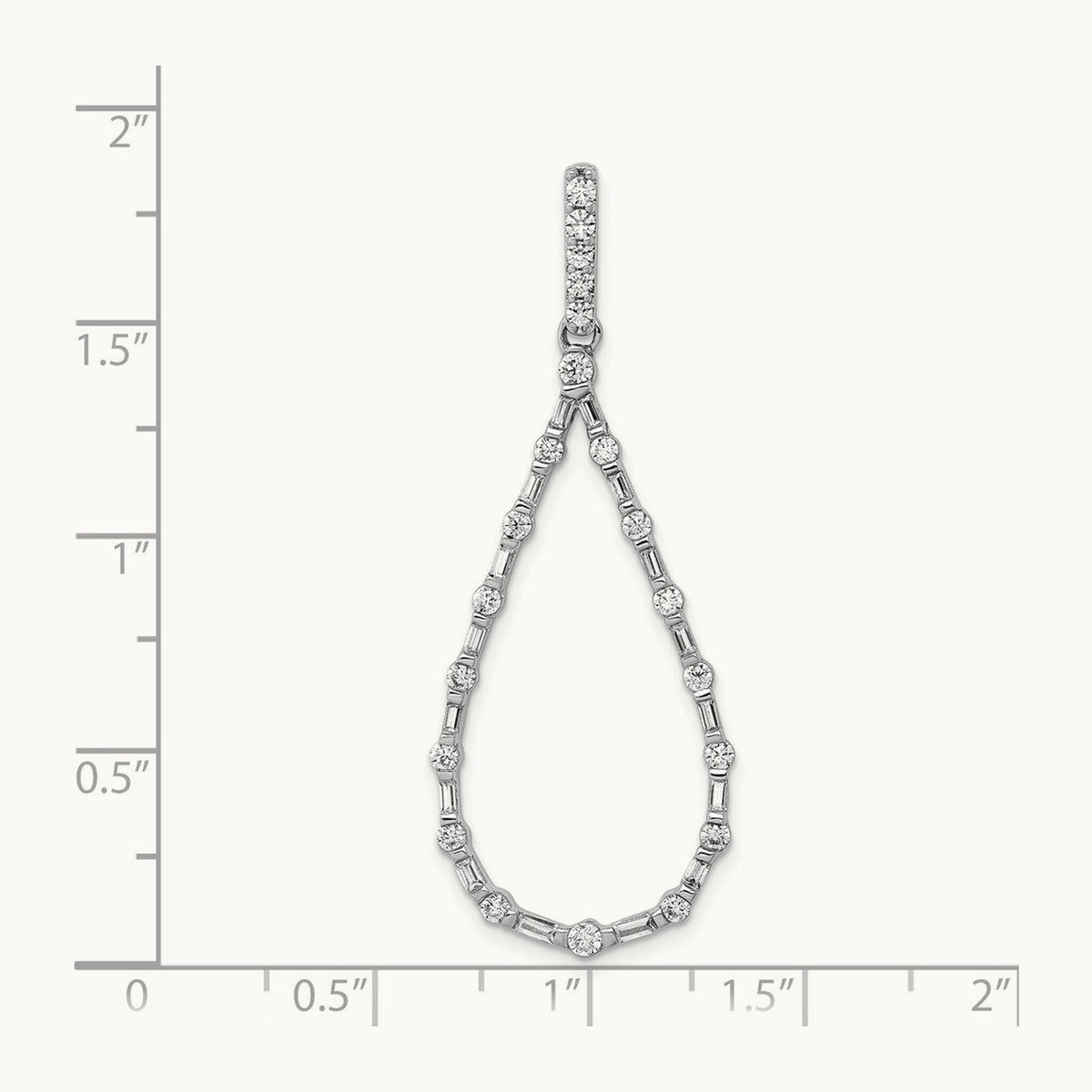 3/4ct. Diamond Teardrop Pendant, 14K White Gold