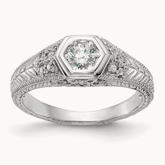 Engagement Ring, 0.20 ct tw Lab-Grown Diamond