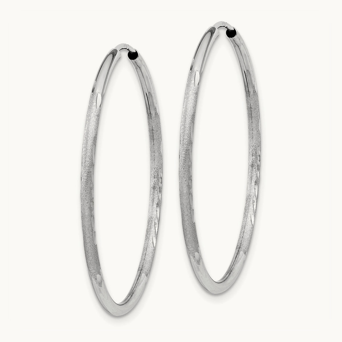 Diamond-cut Endless Hoop Earrings — 30mm, 1.5mm