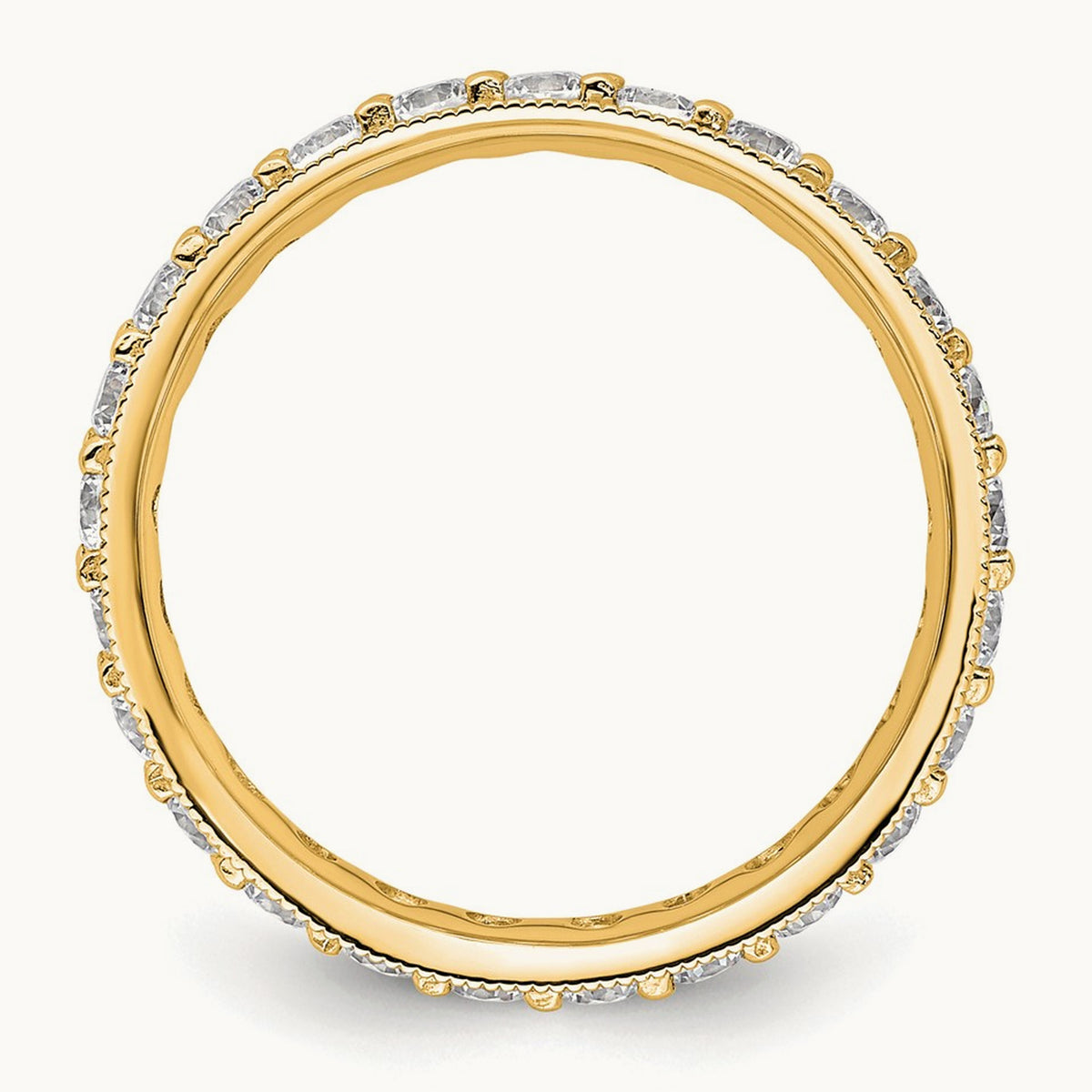 Polished Vintage Diamond Eternity Band, 1.00 ct tw — 14K Yellow Gold