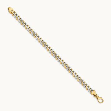 Hand Polished Fancy Link Bracelet, 6.85mm, 14K Two-tone