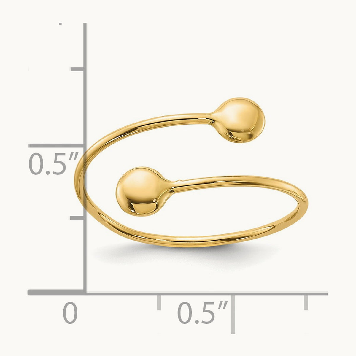 Polished Adjustable Fashion Ring, 14K