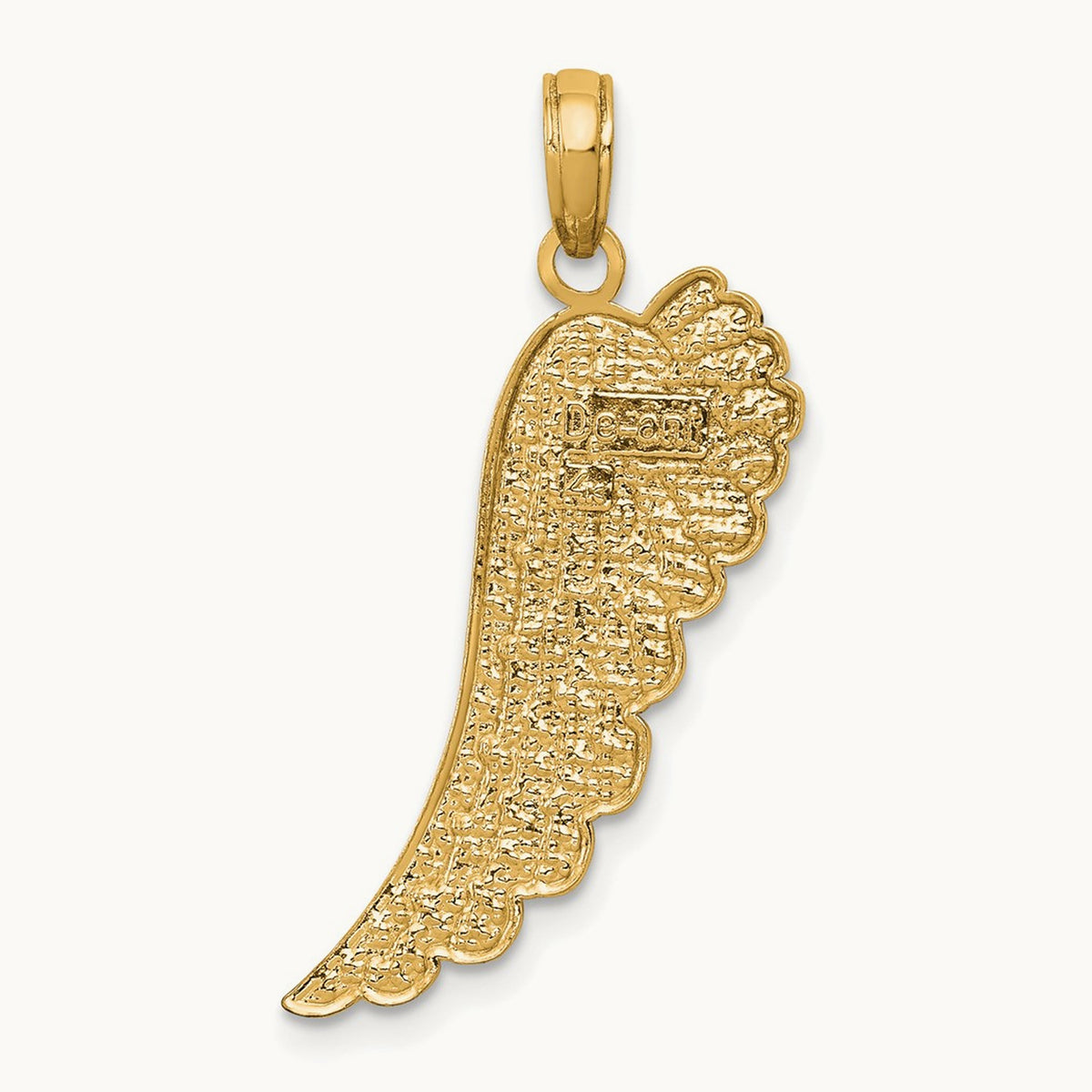 Angel Wing Pendant — 14K Yellow Gold, 28mm