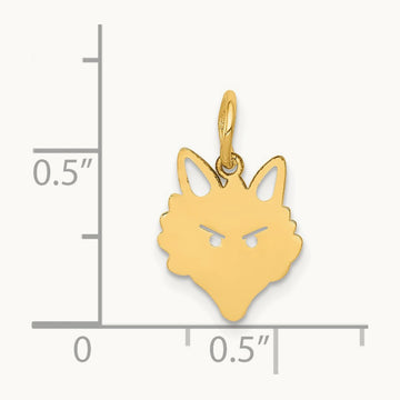 Fox Head Charm, 14K