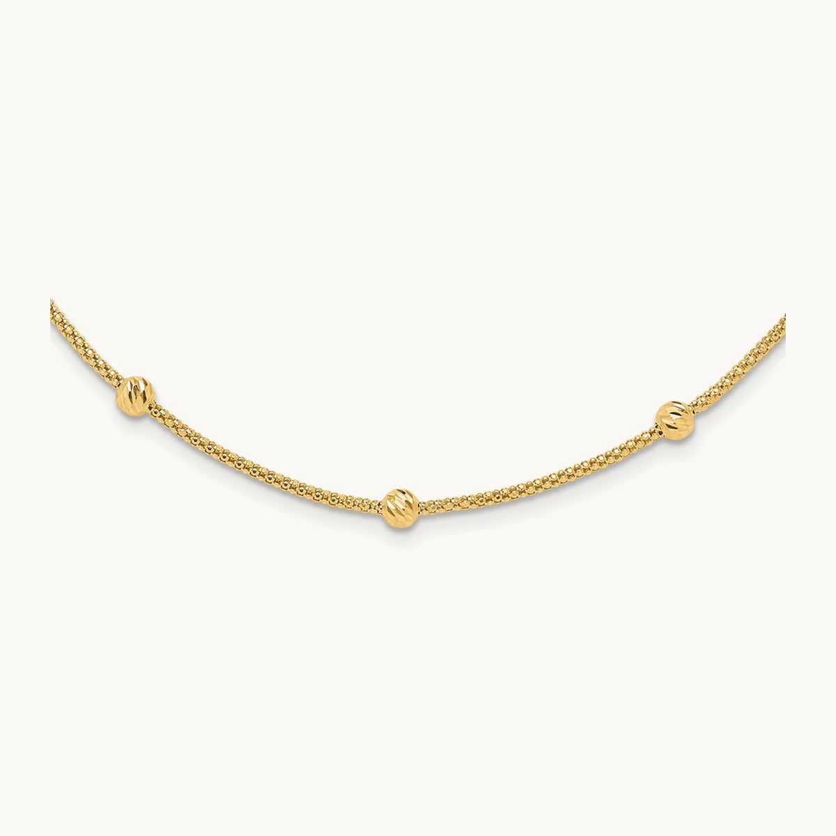 Polished and Diamond-cut Beaded Necklace — photo set
