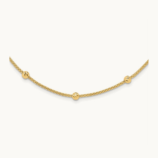 Polished and Diamond-cut Beaded Necklace — photo set