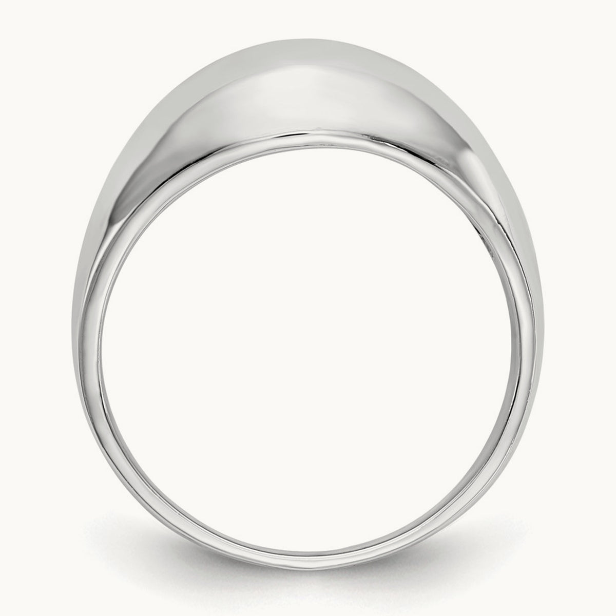 Polished Dome Ring, 14K White Gold
