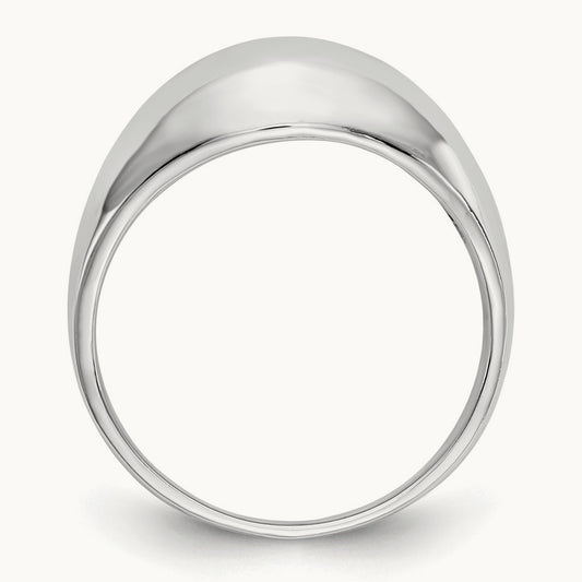 Polished Dome Ring — 14K White Gold