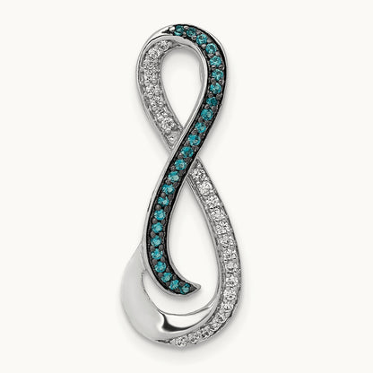 1/5ct. Diamond/Blue Diamond Infinity Chain Slide, 14K White Gold