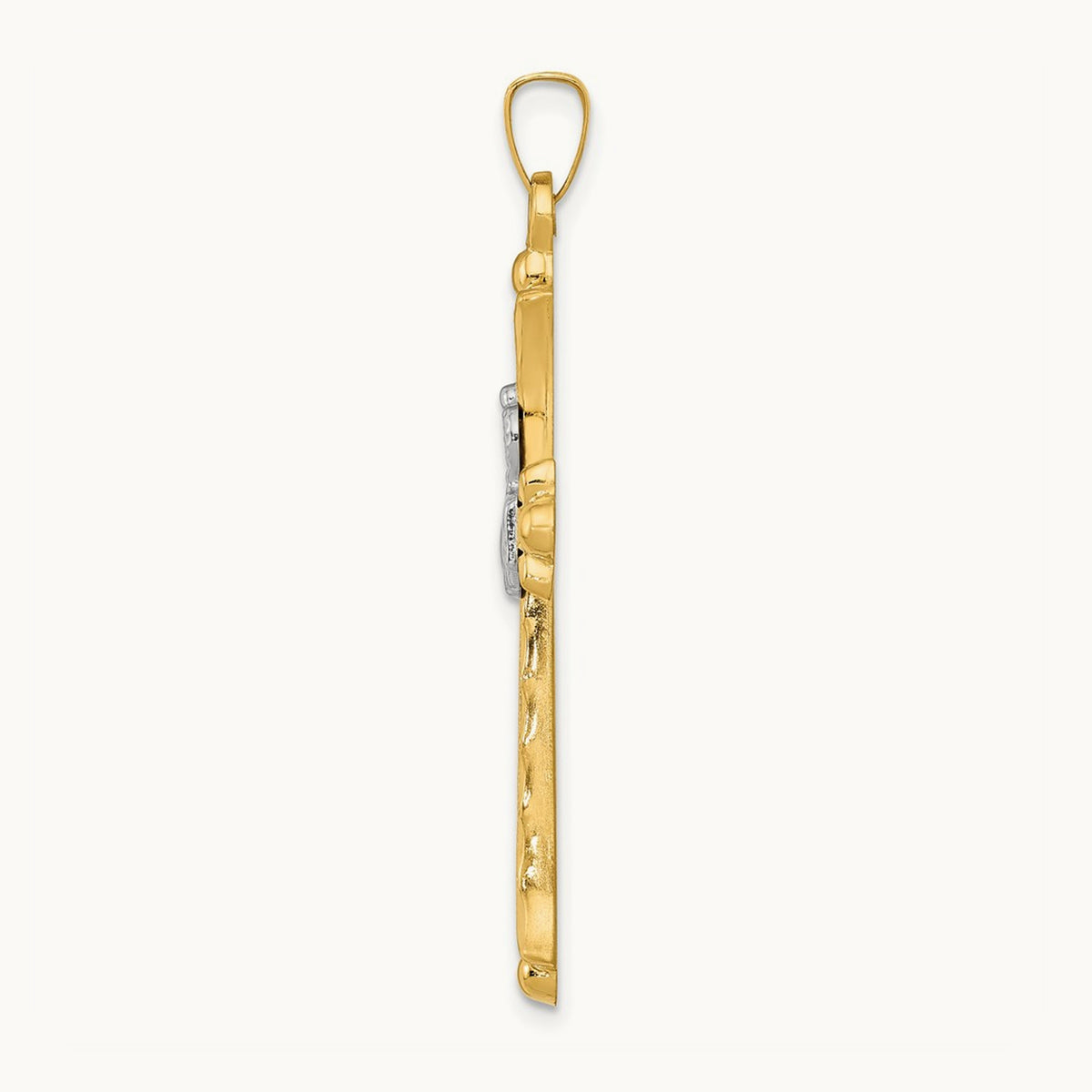 Claddagh Cross Pendant, 14K Two-tone