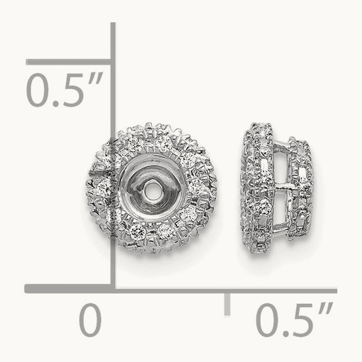 1/5ct Diamond Earring Jackets, 14K White Gold