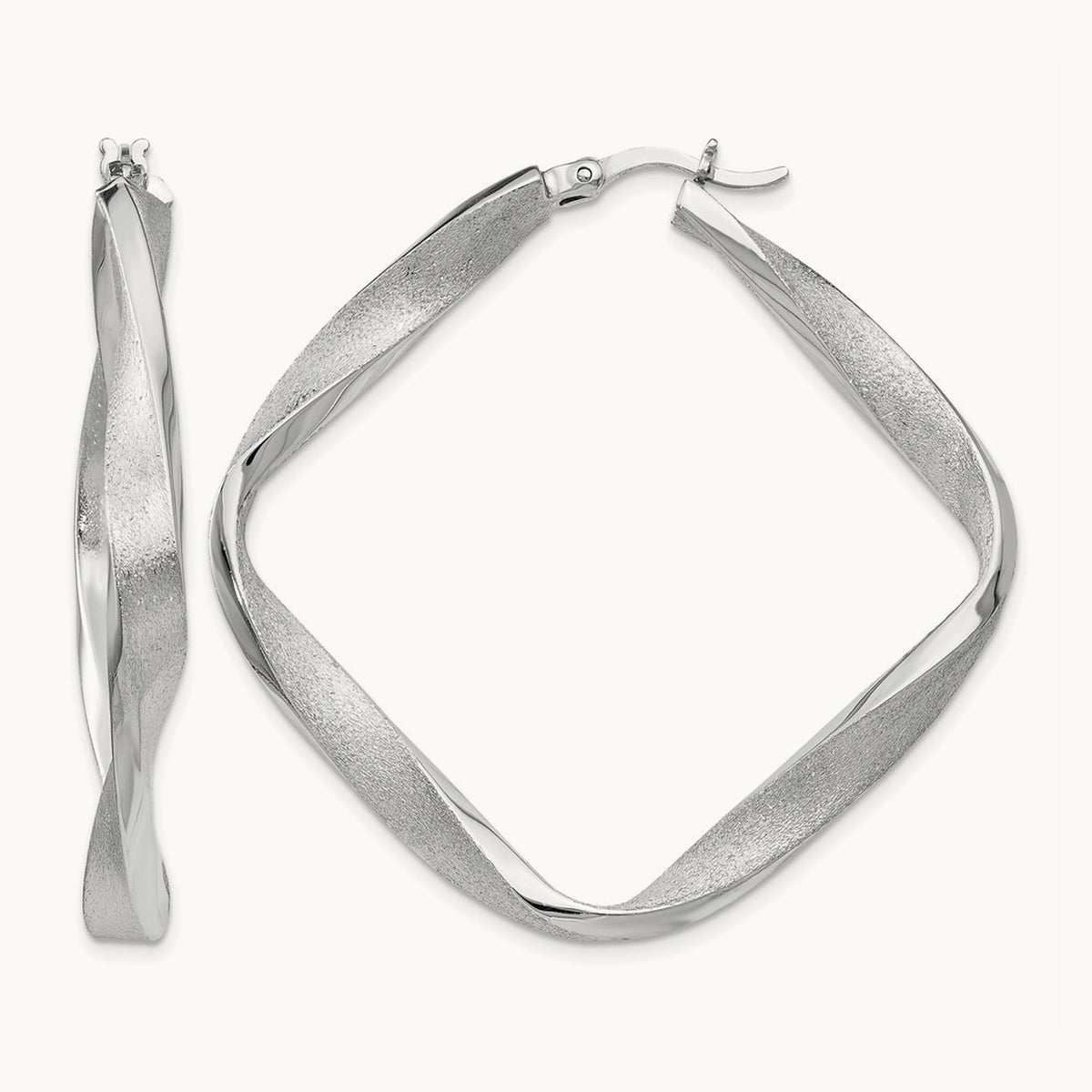 RH-plated Radiant Essence Twisted Hoop Earrings, Sterling Silver — Leslie's