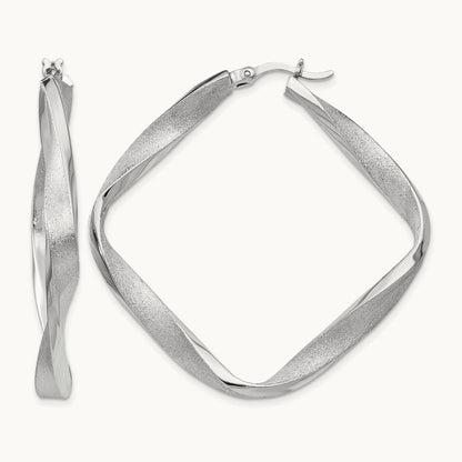 RH-plated Radiant Essence Twisted Hoop Earrings, Sterling Silver — Leslie's