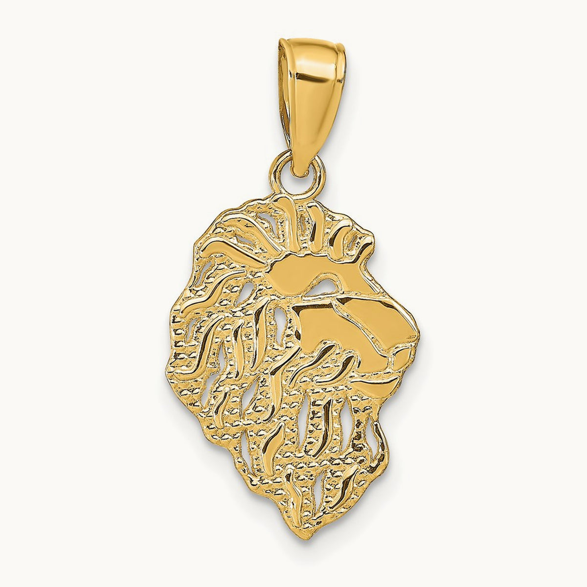 Lion Head Pendant, 14K