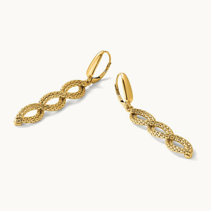 Polished Fancy Woven Dangle Leverback Earrings, 14K — Leslie's