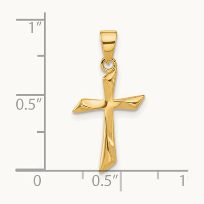 Polished Cross Pendant, 14K