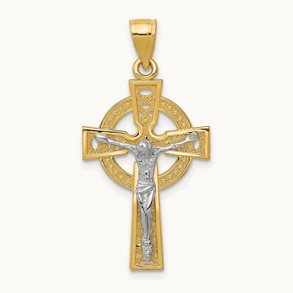Iona Crucifix Pendant, 14K Two-tone