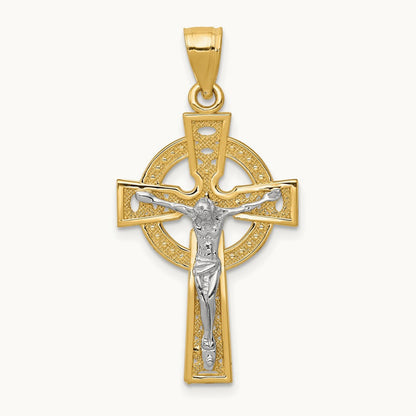 Iona Crucifix Pendant, 14K Two-tone