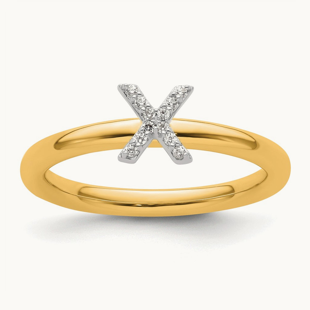 Stackable Diamond Ring — 14K Yellow Gold, X