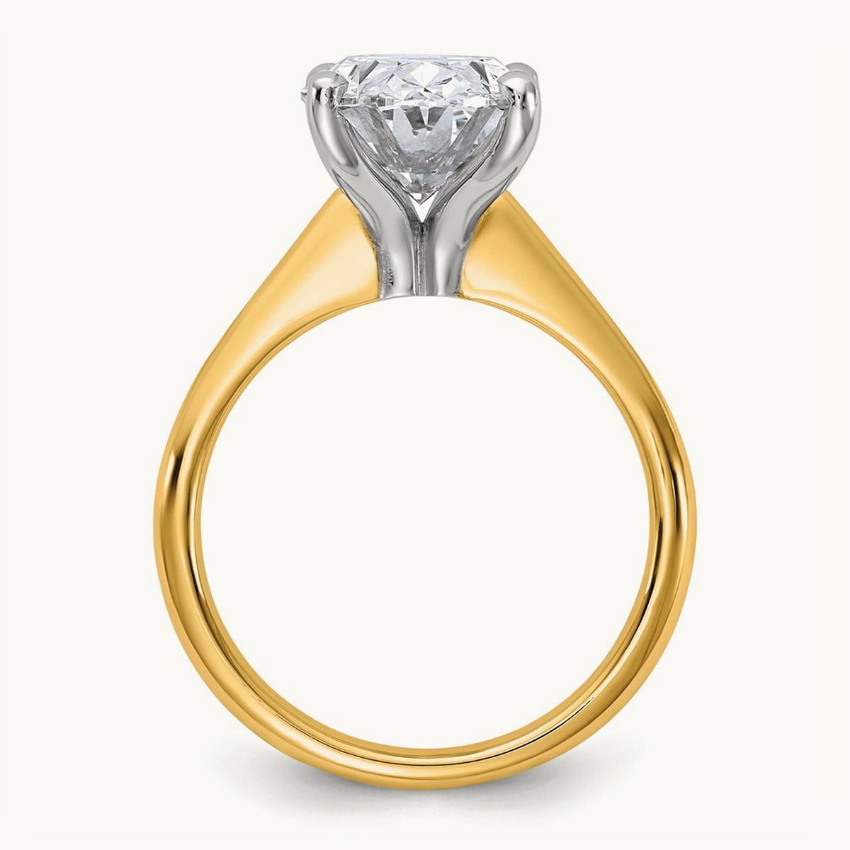 Oval 8X Ring, 4.00 ct tw Lab-Grown Diamond — 14K Two-Tone