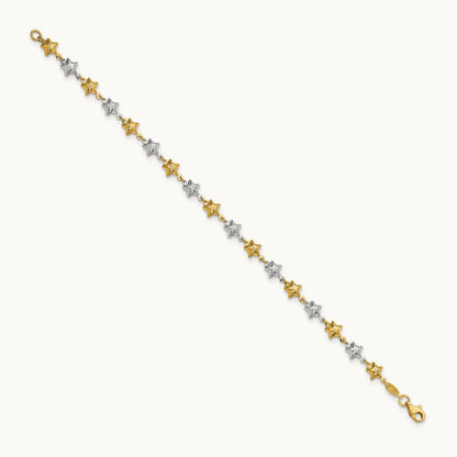 Puffed Star Bracelet, 14K Two-tone