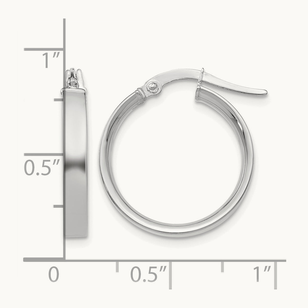 Small Hoop Earrings — 14K White Gold