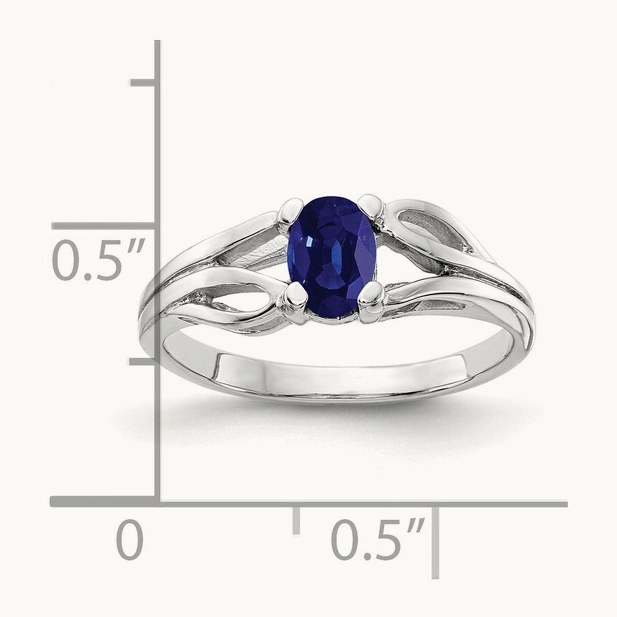 6x4mm Oval Sapphire ring, 14K White Gold