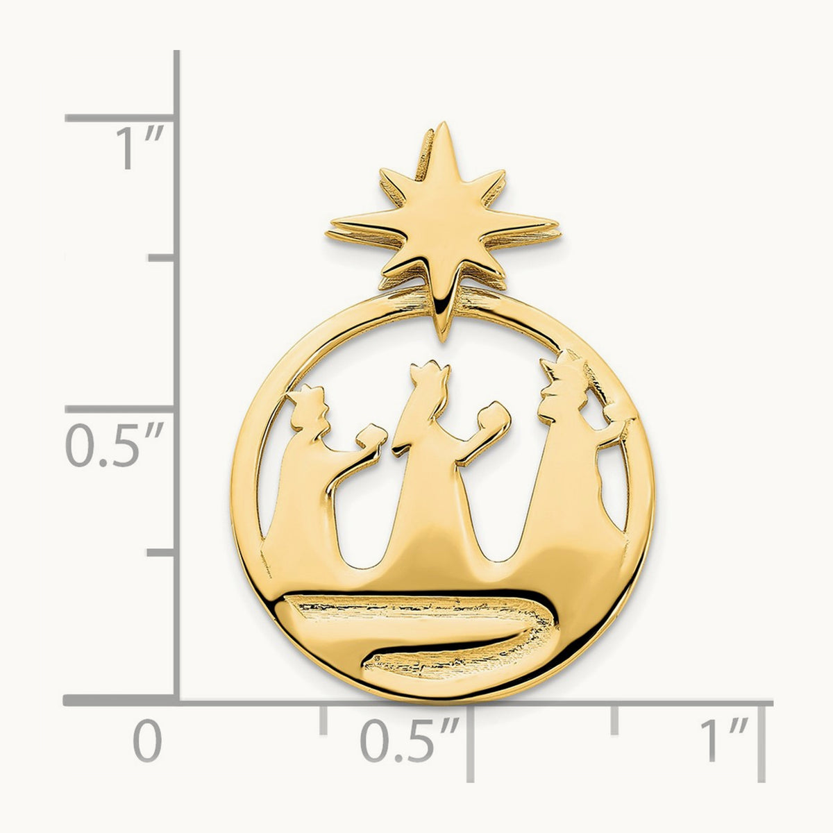 Polished Three Wise Men North Star Pendant, 14K
