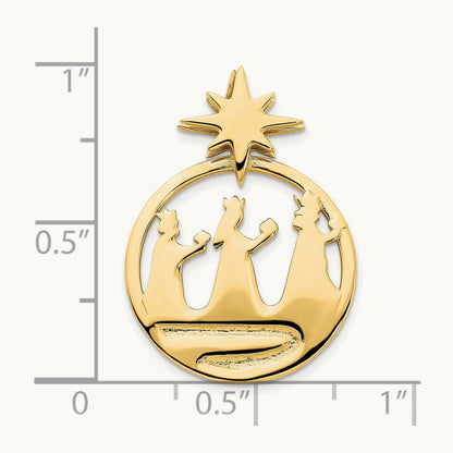 Polished Three Wise Men North Star Pendant, 14K