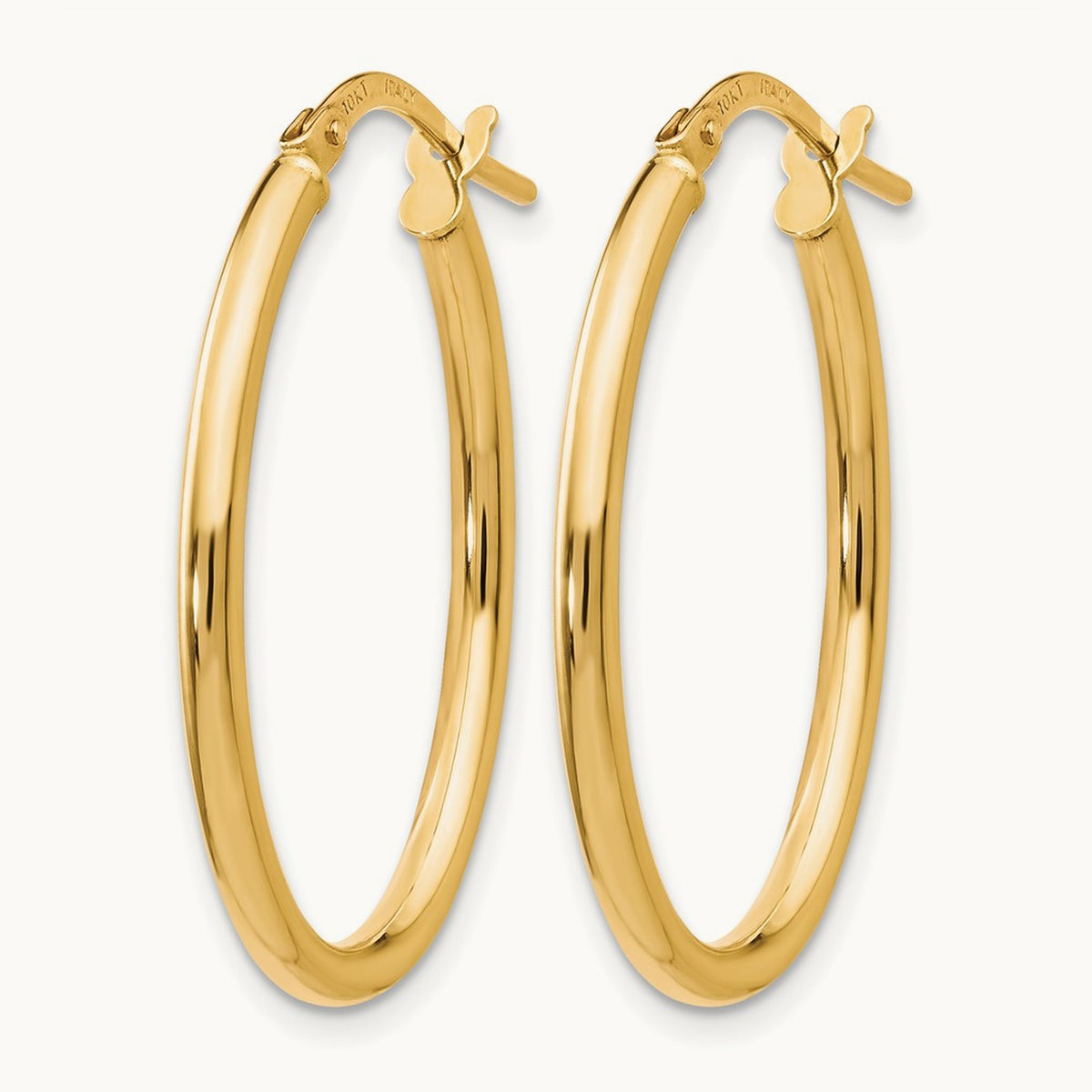 Polished Oval Hinged Hoop Earrings — Leslie's — photo set