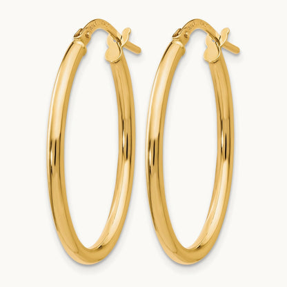 Polished Oval Hinged Hoop Earrings — Leslie's — photo set