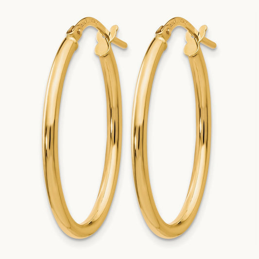Polished Oval Hinged Hoop Earrings — Leslie's — photo set