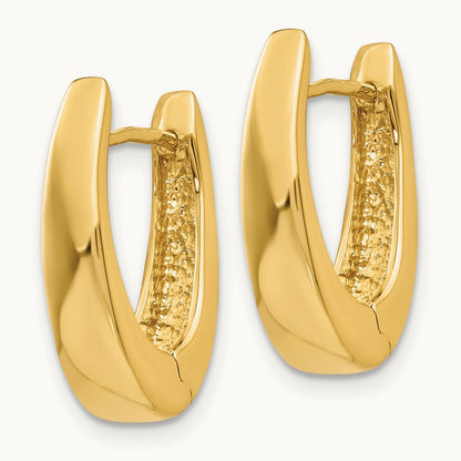 Polished Hinged Hoop Earrings, 14K