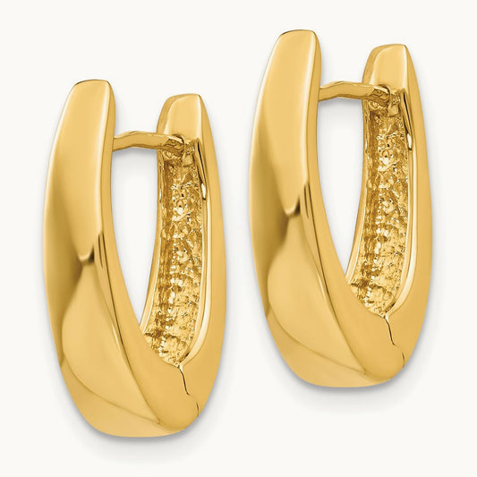 Polished Hinged Hoop Earrings, 14K